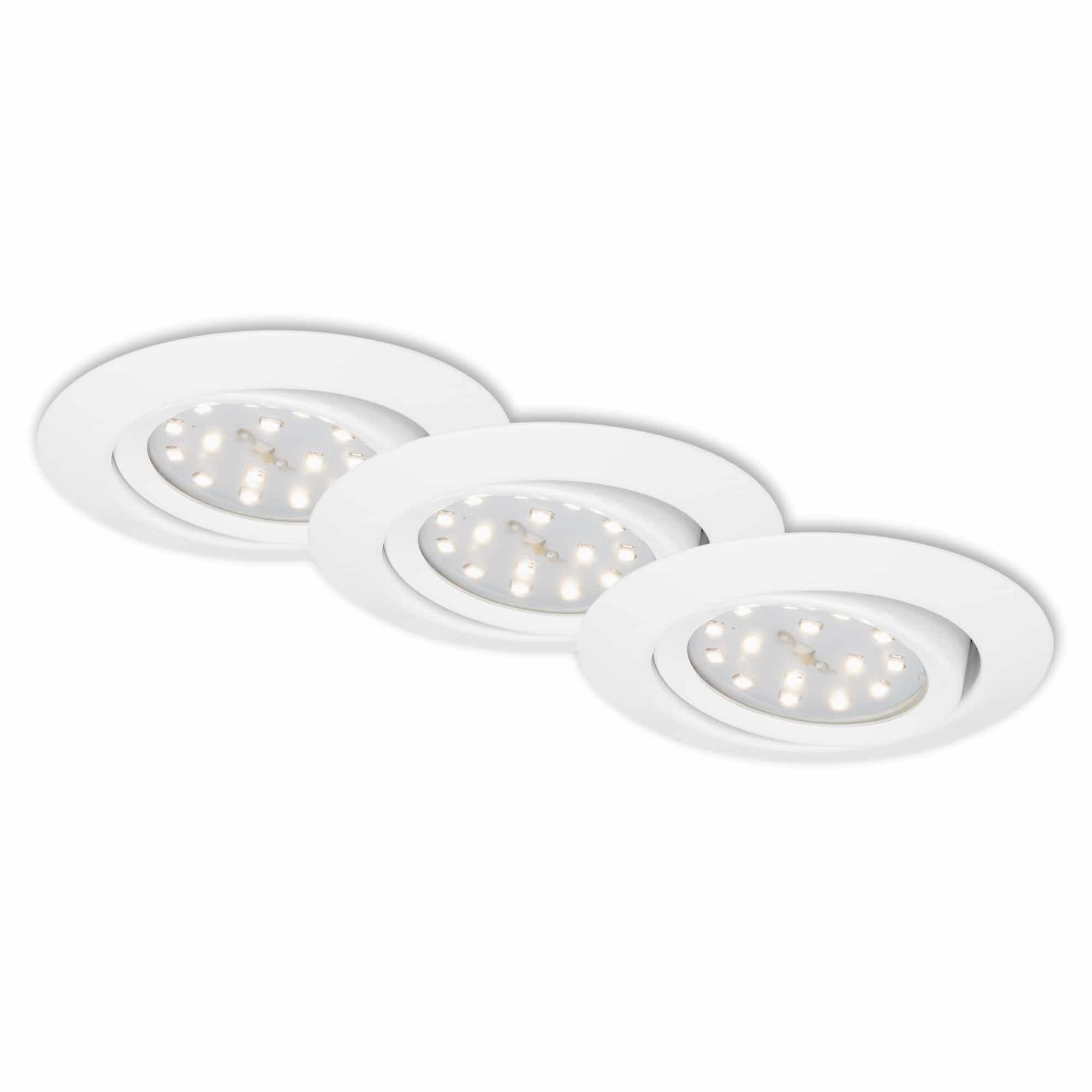 Set de 3 Pièces LED Spots Encastrables Ø 8,2 cm 3x3W 300lm blanc