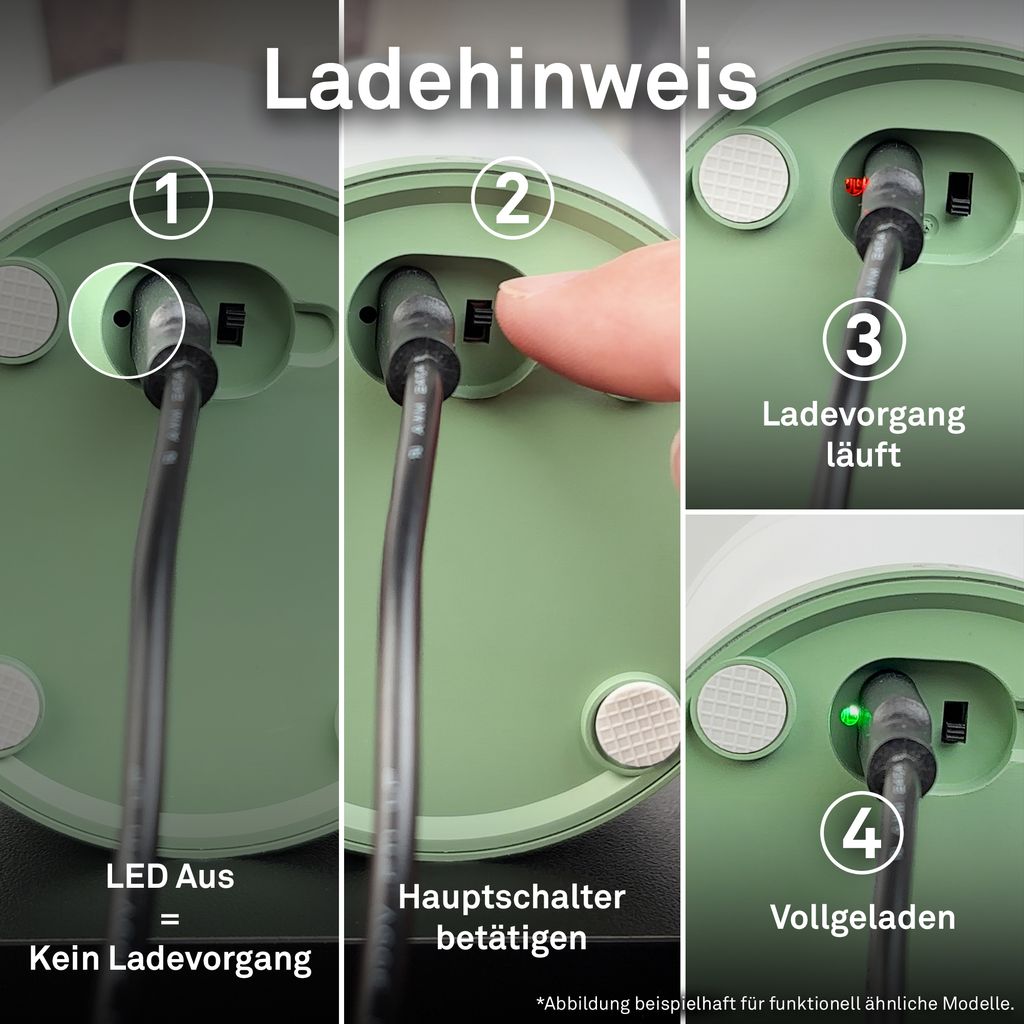 Briloner Sora Mini LED Tischlampe kabellos IP54, Dimmbar, Touch, Chrom-Matt