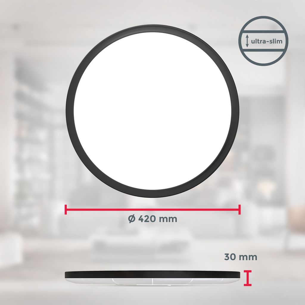 LED Panel 42 cm - 22W, 2700lm, dimmbar, Fernbedienung, RGBW, schwarz