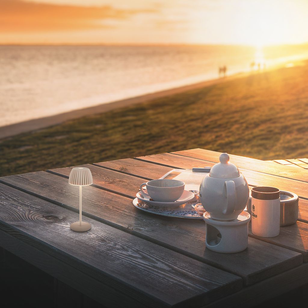 LED Tischlampe Akku LED Tischleuchte Dimmbar Kabellos Touch Aussen/Innen 10