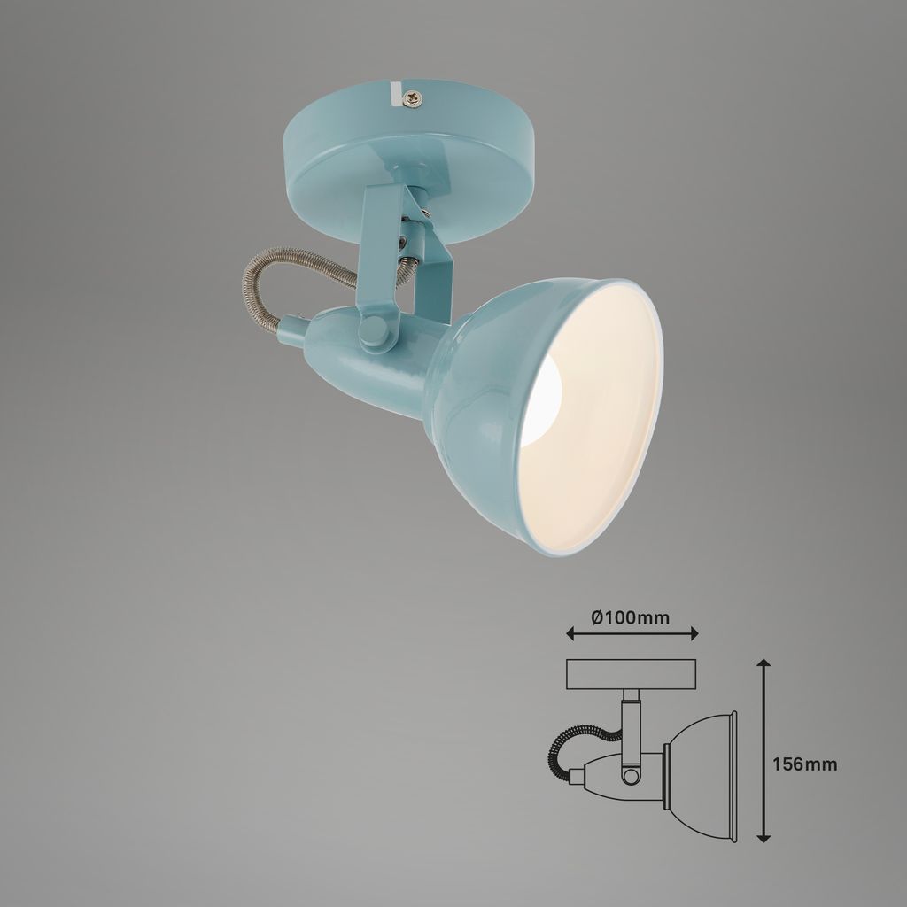 Wandleuchte Retro dreh-und schwenkbarem Spot 1xE14 40W Ø10.5cm Mint Briloner 21