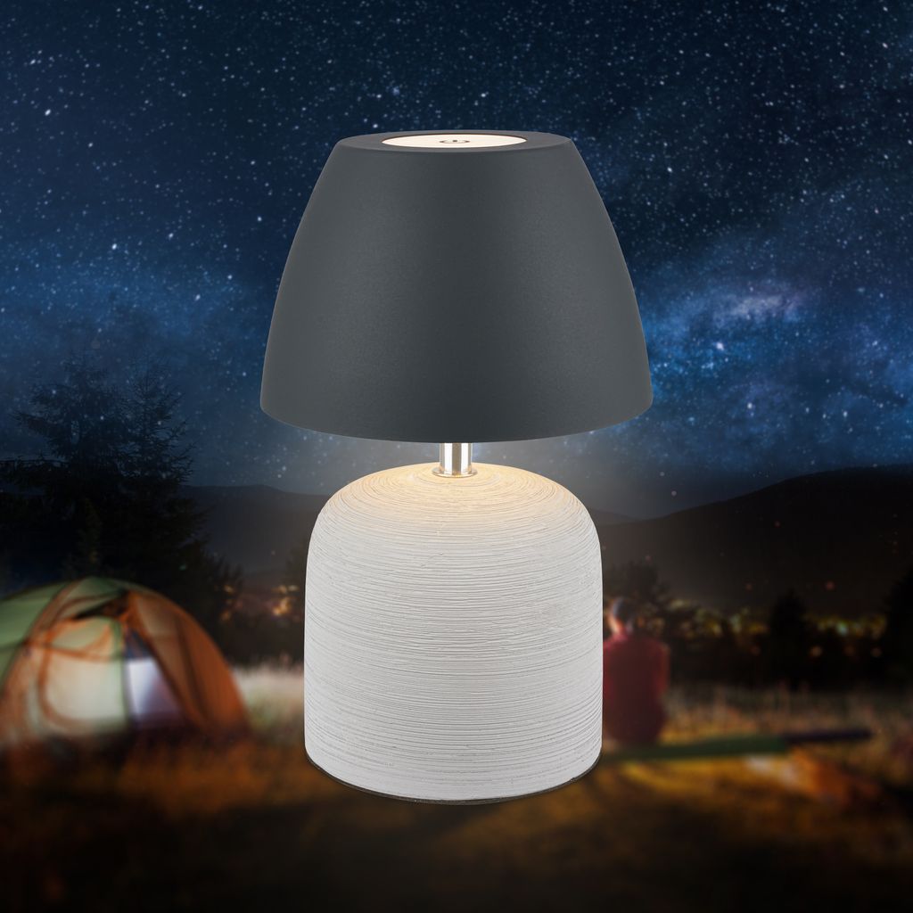 LED Tischlampe Akku LED Tischleuchte Kabellos Dimmbar Touch Warmweiß Keramik 1