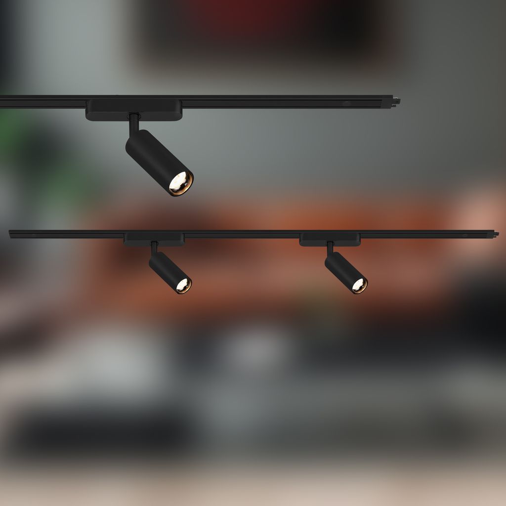 Briloner Luxtrail Schienensystem, Erweiterungsset, 2x LED Spots, Schwarz