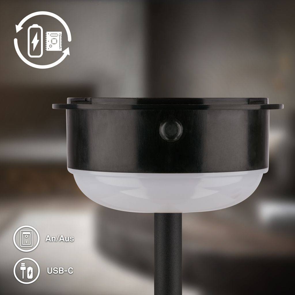 Briloner Booha LED Tischlampe kabellos IP44. Dimmbar. Touch. Akku. Spritzwasserschutz. Beige-Anthrazit. Ø16 x 35 cm 7