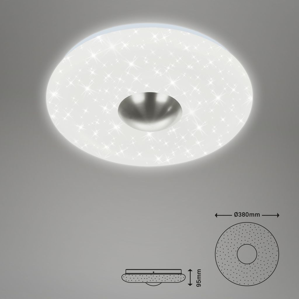 LED Deckenleuchte, Ø 38 cm, 18 W, Matt-Nickel-Weiß