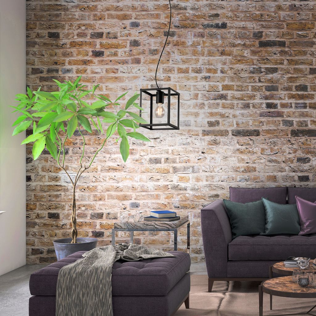 Pendelleuchte Pendellampe 1-flammig Hängelampe Black Steel 1x E27 40W Briloner 11