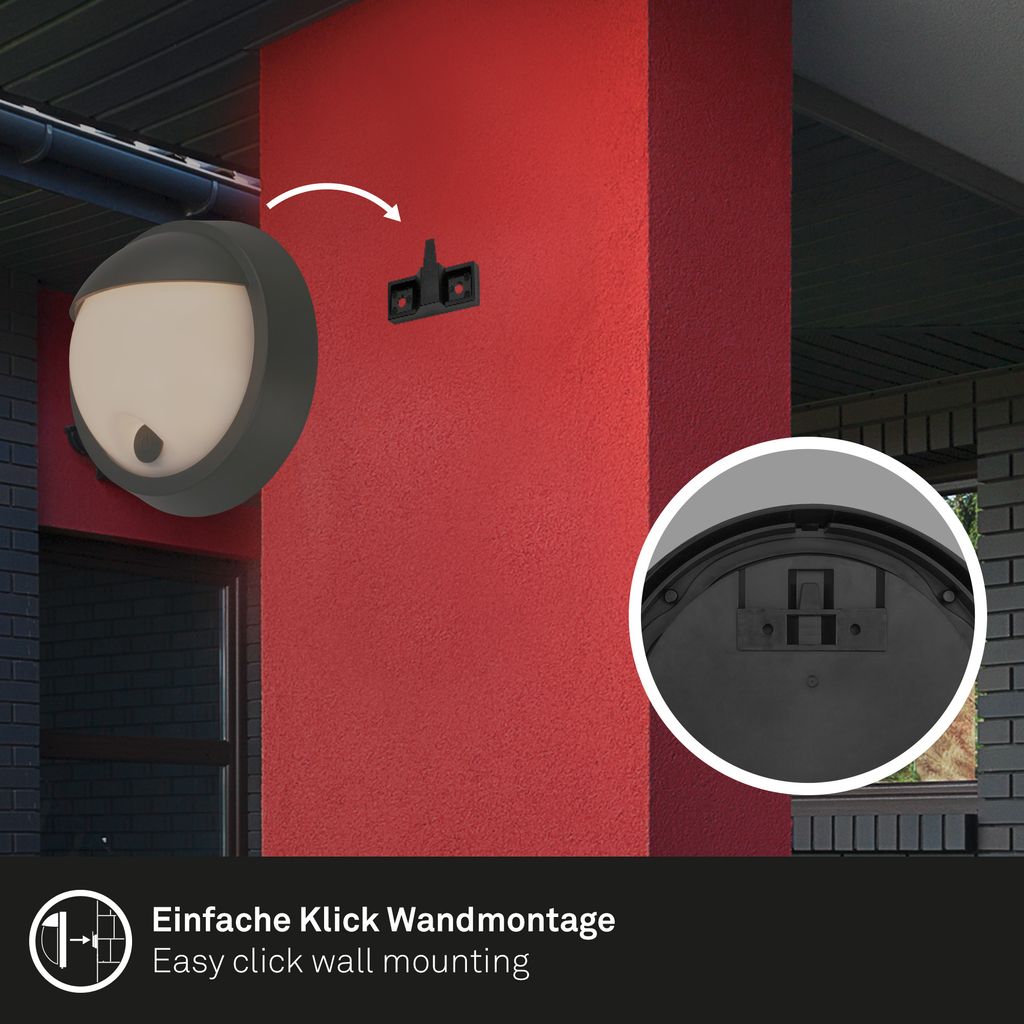 Puni LED Wandleuchte Aussen, Akku, Touchdimmer 3 stufig, Timer, Schwarz