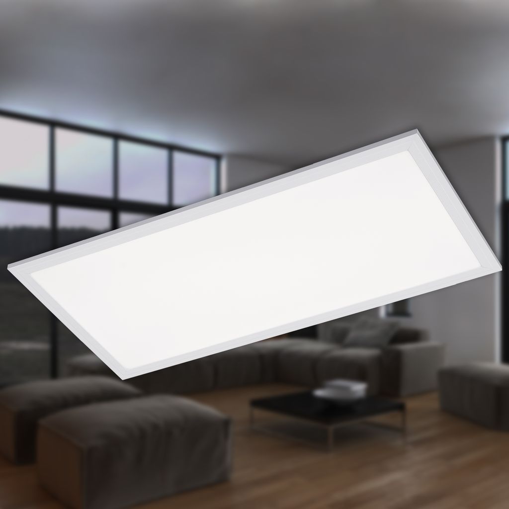 Briloner Simple LED Deckenleuchte, LED Panel Flach, Eckig, 59,5x29,5 cm, Weiß