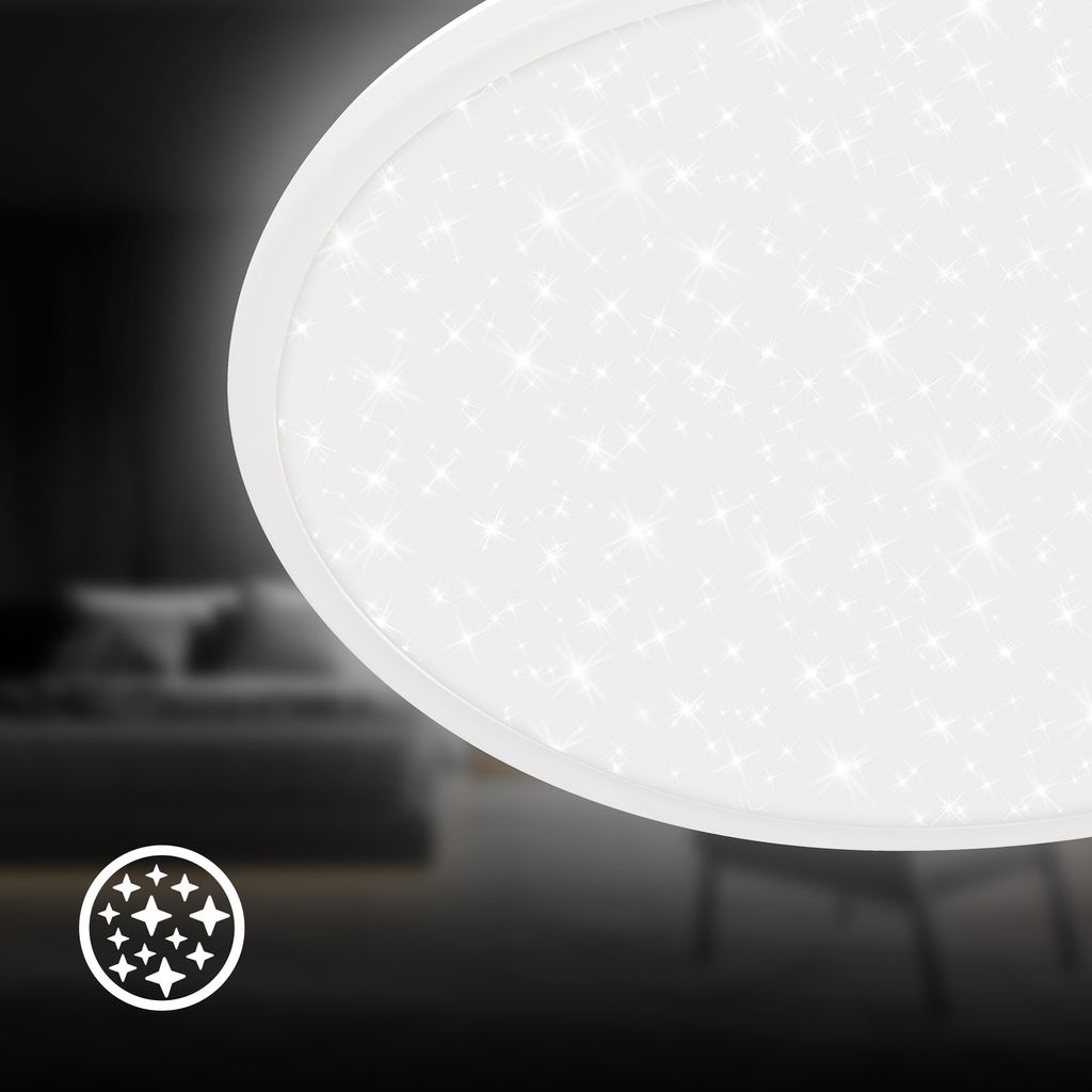Slim LED Panel Ø37,5 cm - 22W, 3000lm, Sternenhimmel, Neutralweiß, Weiß