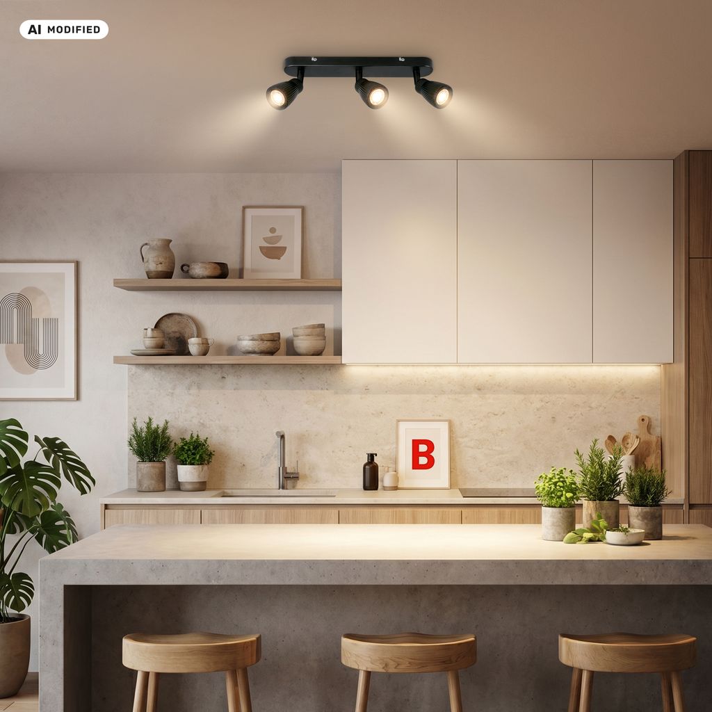 Riff Deckenstrahler 35 cm - 10,5W, 1200lm, LED, Schwenkbar, Schwarz