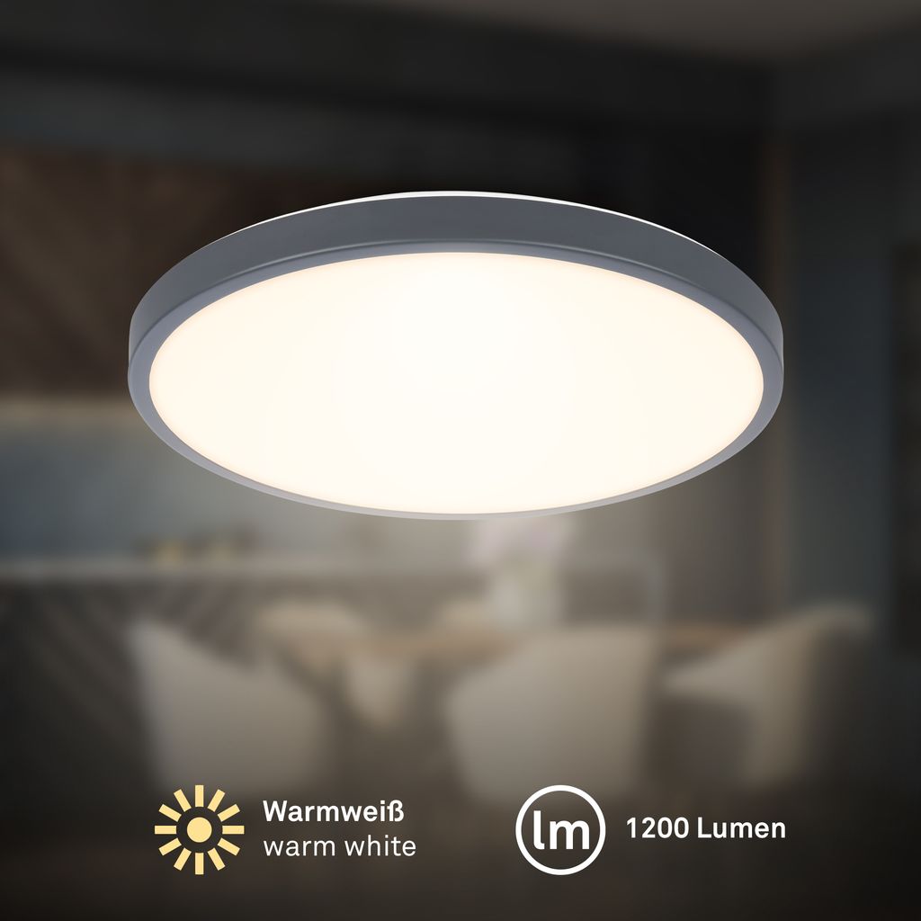 Competo Deckenleuchte Ø24 cm - 12W, 1300lm, LED, Warmweiß, Anthrazit