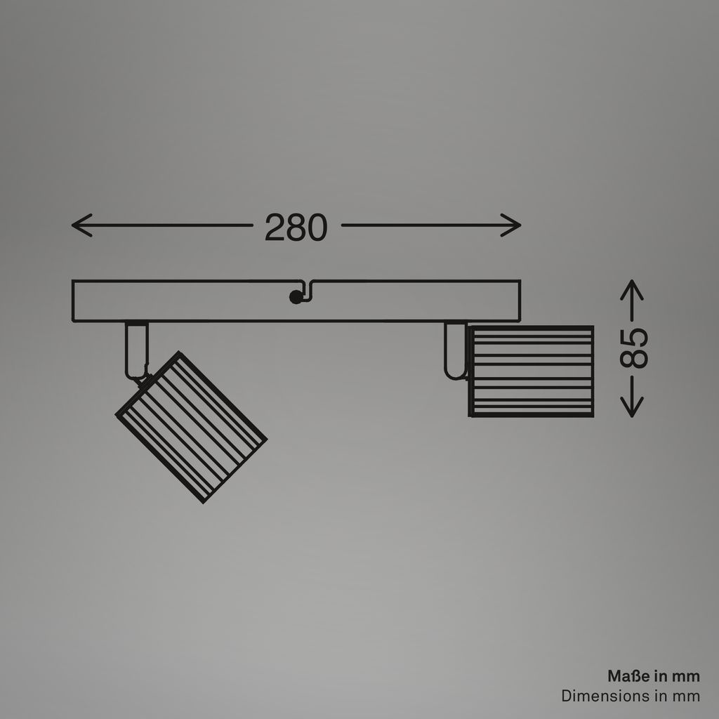 2-Way GU10 Spot Light Coffee – Metal Ribbed Design, Ceiling Mount