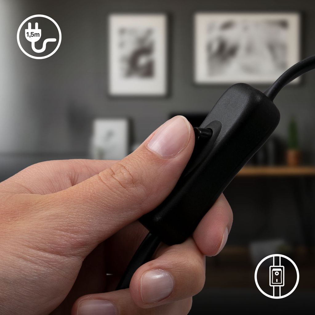 Tischlampe Tischleuchte Wohnzimmer Schlafzimmer Kabelschalter Flur Retro 2