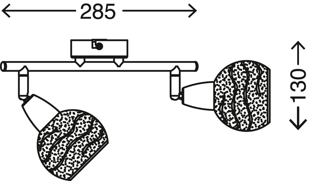 Briloner Viola Deckenstrahler, schwenkbar, Glasschirm, 2-flammig