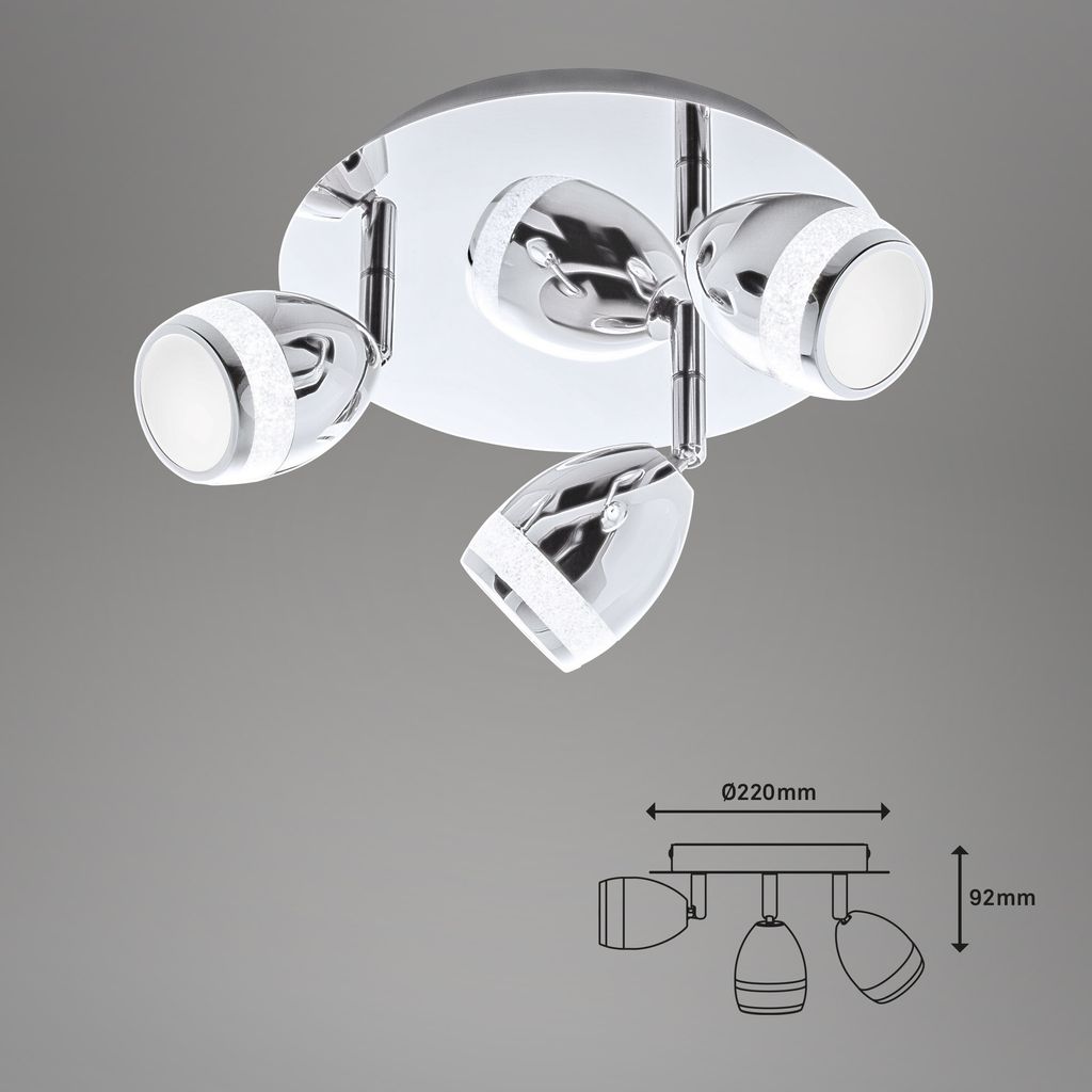 LED Spotleuchte Ø 22 cm 3x4W 350lm chrom