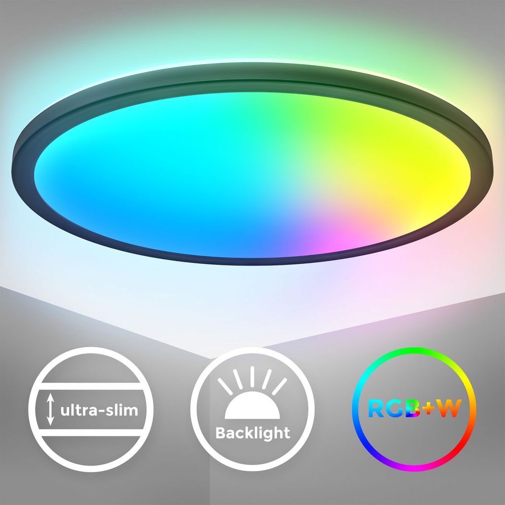 LED Panel 42 cm - 22W, 2700lm, dimmbar, Fernbedienung, RGBW, schwarz
