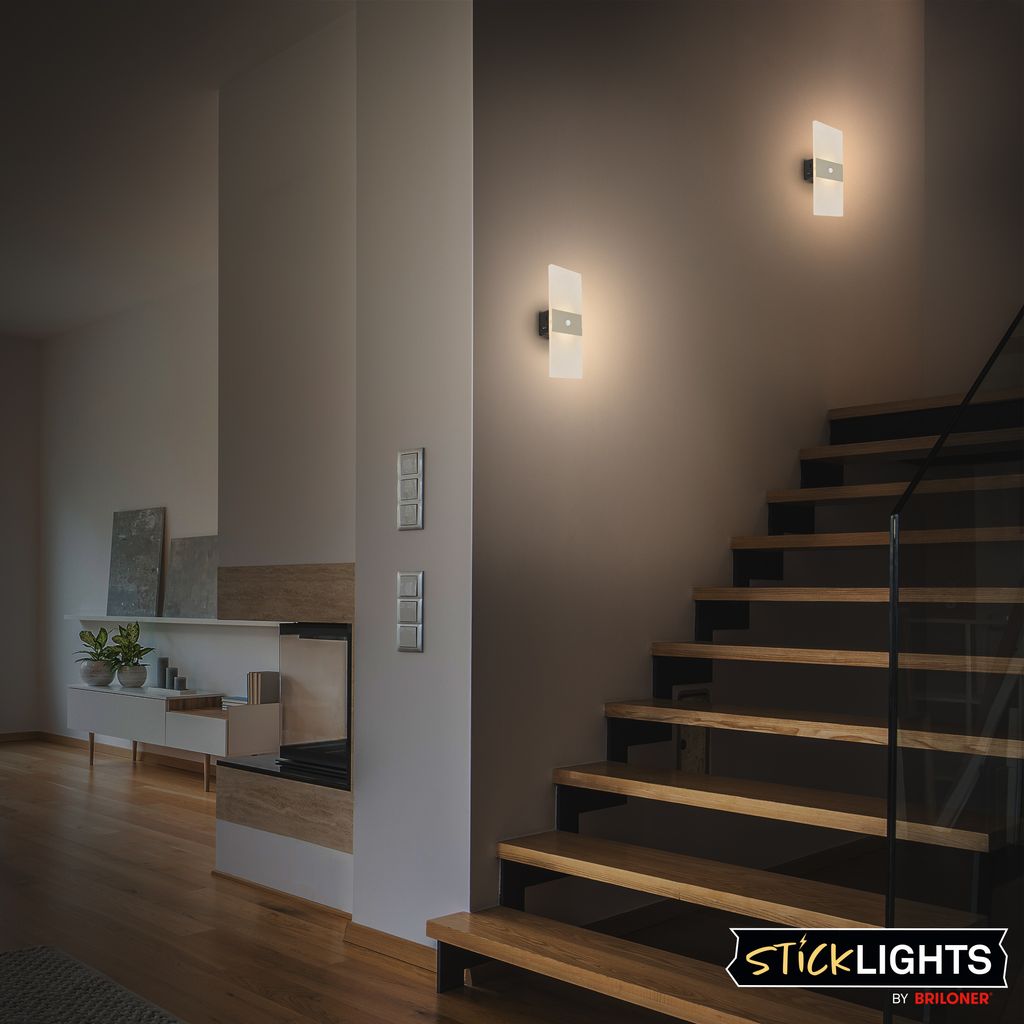 Aura Wandleuchte - 2,5W, 100lm, Akku, LED, mit Bewegungsmelder, Nickel-Matt