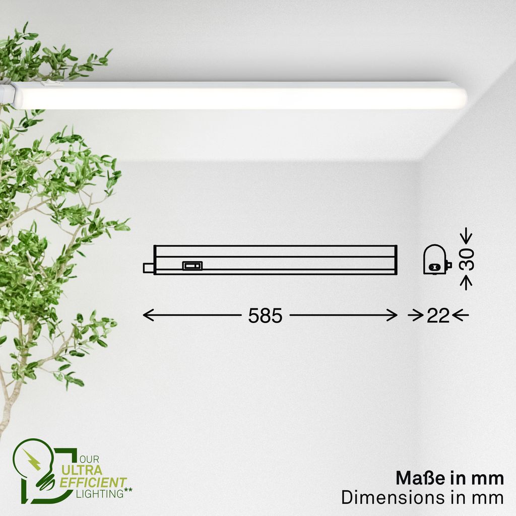 Took A Unterbauleuchte 58,5 cm - 3,5W, 740lm, mit EEK A Lichtquelle*, Neutralweiß, LED, Weiß
