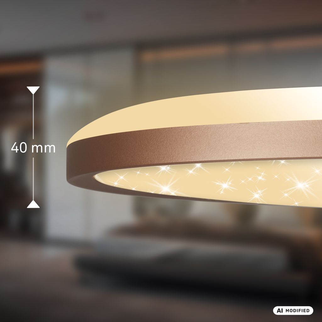 Slim LED Panel Ø29,3 cm - 18W, 2400lm, Fernbedienung, Dimmbar, CCT, Coffee