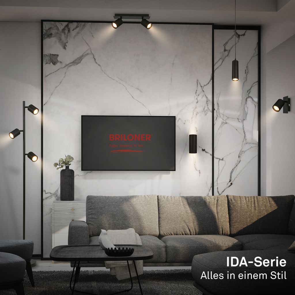 Ida Pendelleuchte - GU10 Fassung, max. 9W, Höhenverstellbar, Schwarz