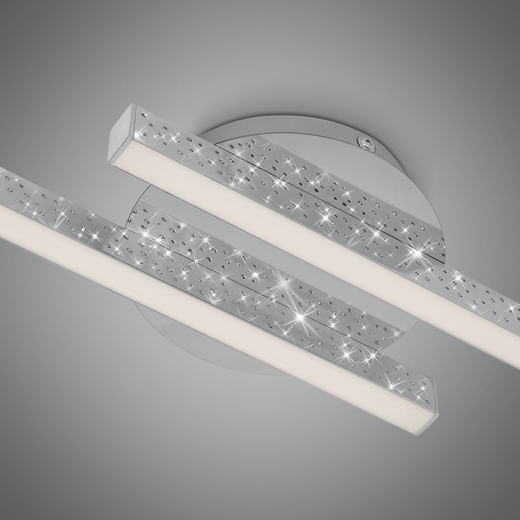 LED Deckenleuchte, 60 cm, 10,5 W, 1400 lm, Chrom
