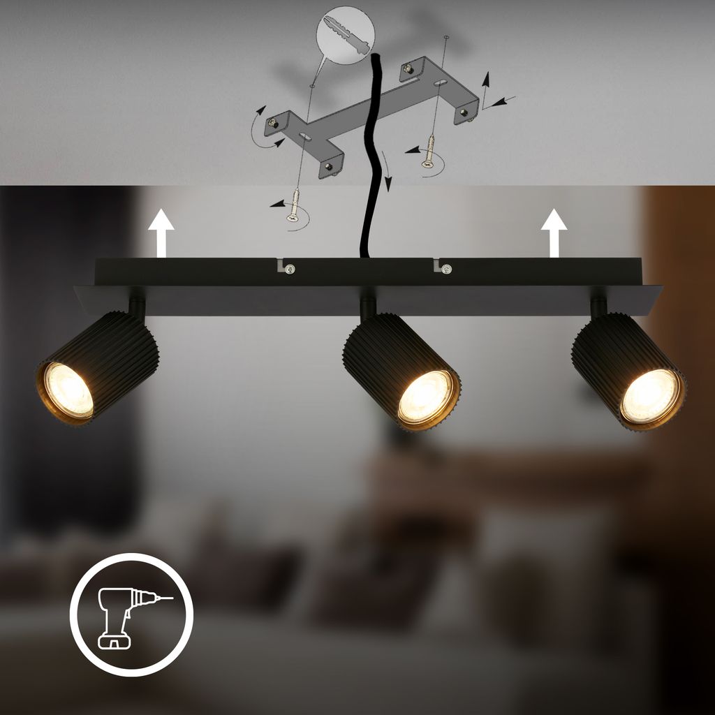 Ida Ceiling Spotlight 45 cm - GU10 Socket, max. 9W, Adjustable, Black