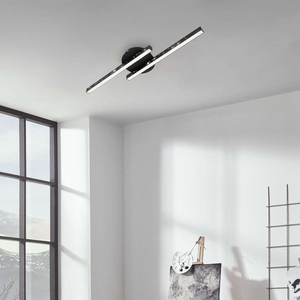 LED Deckenleuchte, 60 cm, 10,5 W, 1400 lm, Schwarz