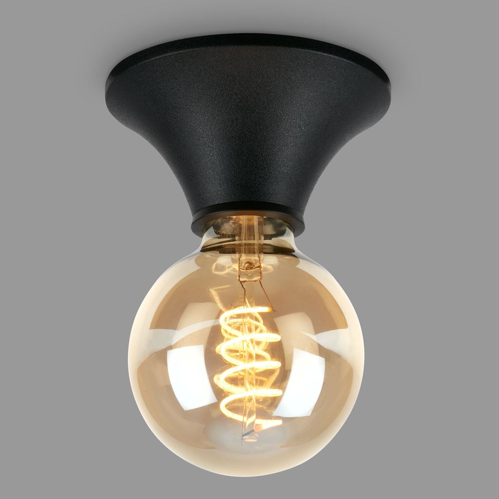 Deckenleuchte 6 cm 1x exkl. E27 max. 10 Watt schwarz