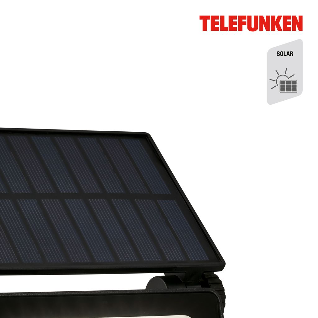 Telefunken LED Strahler Solar, Bewegungsmelder, Dämmerungssensor