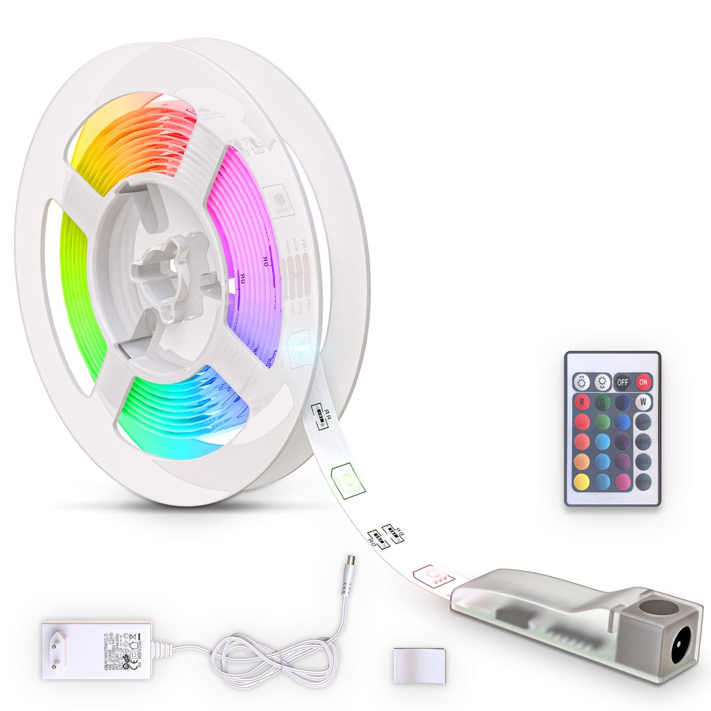 LED Strip 3 m - dimmbar, Fernbedienung, Farbwechsel, kürzbar, RGB
