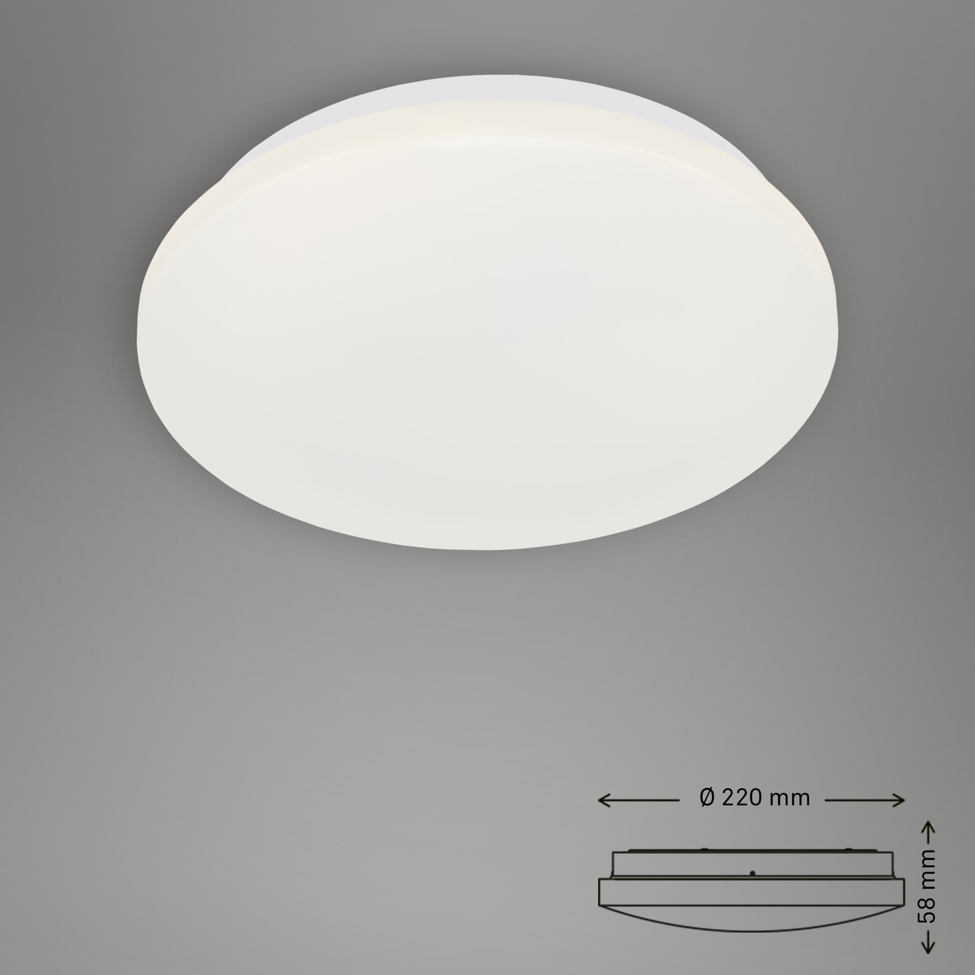 LED Deckenleuchte, Ø 22 cm, 10 W, Weiß