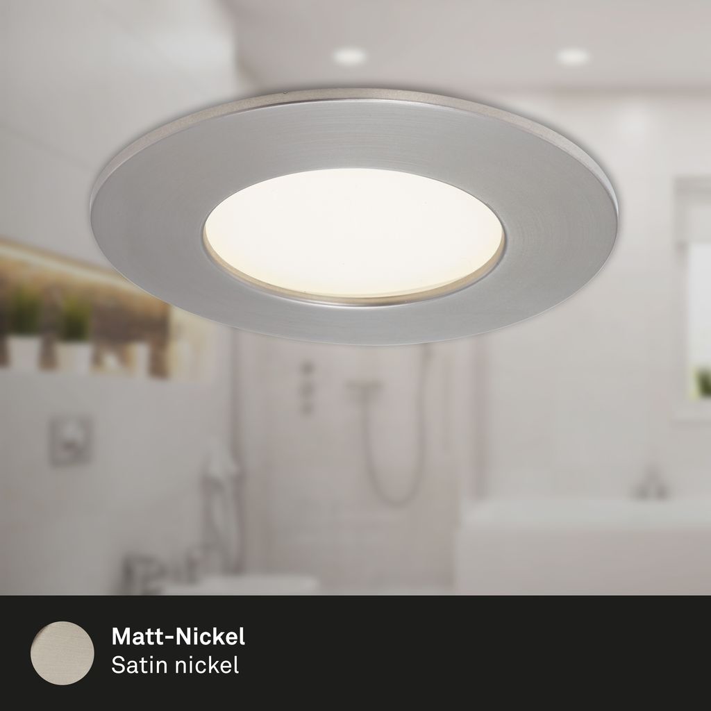 LED Inbouwarmatuur Ø 8,5 cm 3x4,8W 600lm mat-nikkel