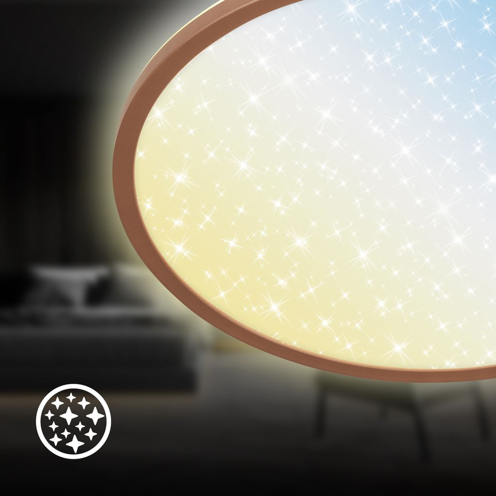 Slim LED Panel Ø37,5 cm - 22W, 3000lm, Fernbedienung, Dimmbar, Coffee