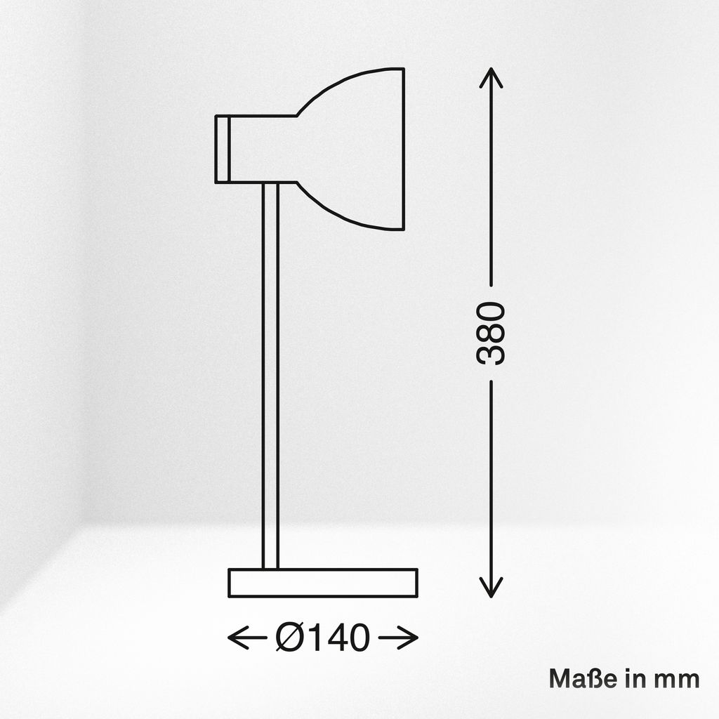 Prep Tischlampe - mit Schalter, E14 Fassung, max. 10W, Weiß-Holz