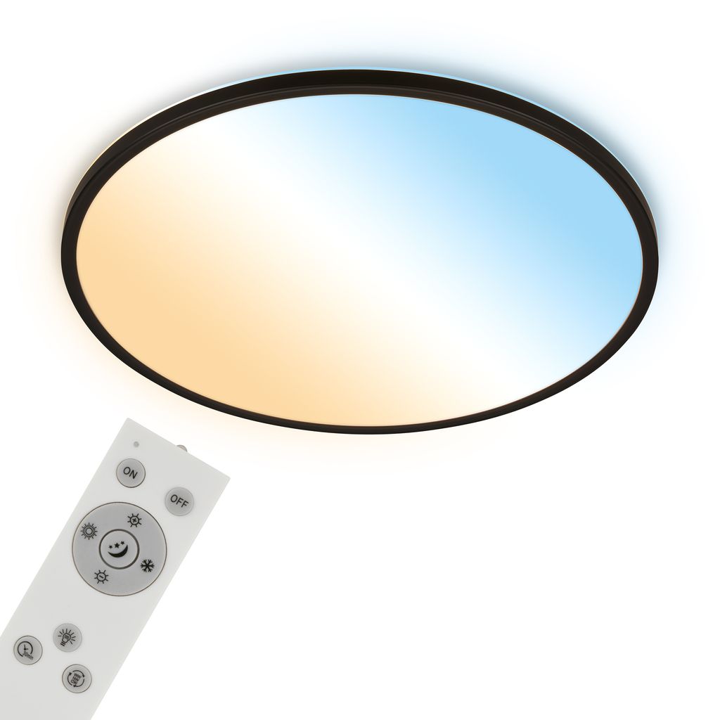 Slim LED Panel Ø58 cm - 45W, 6000lm, CCT, Fernbedienung, Dimmbar, Schwarz