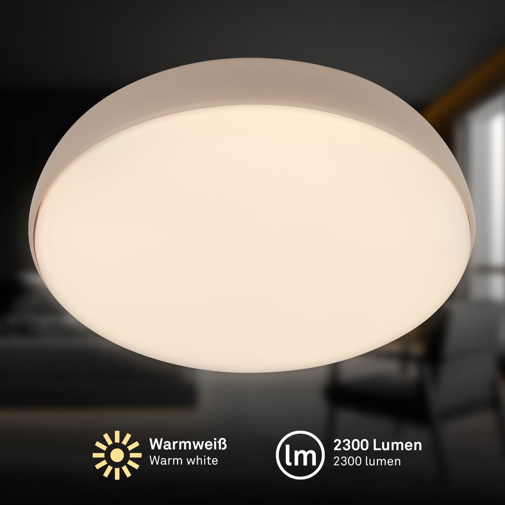 Nikan Deckenleuchte Ø28,5 cm - 22W, 2300lm, LED, Dimmbar, CCT, Fernbedienung, Beige
