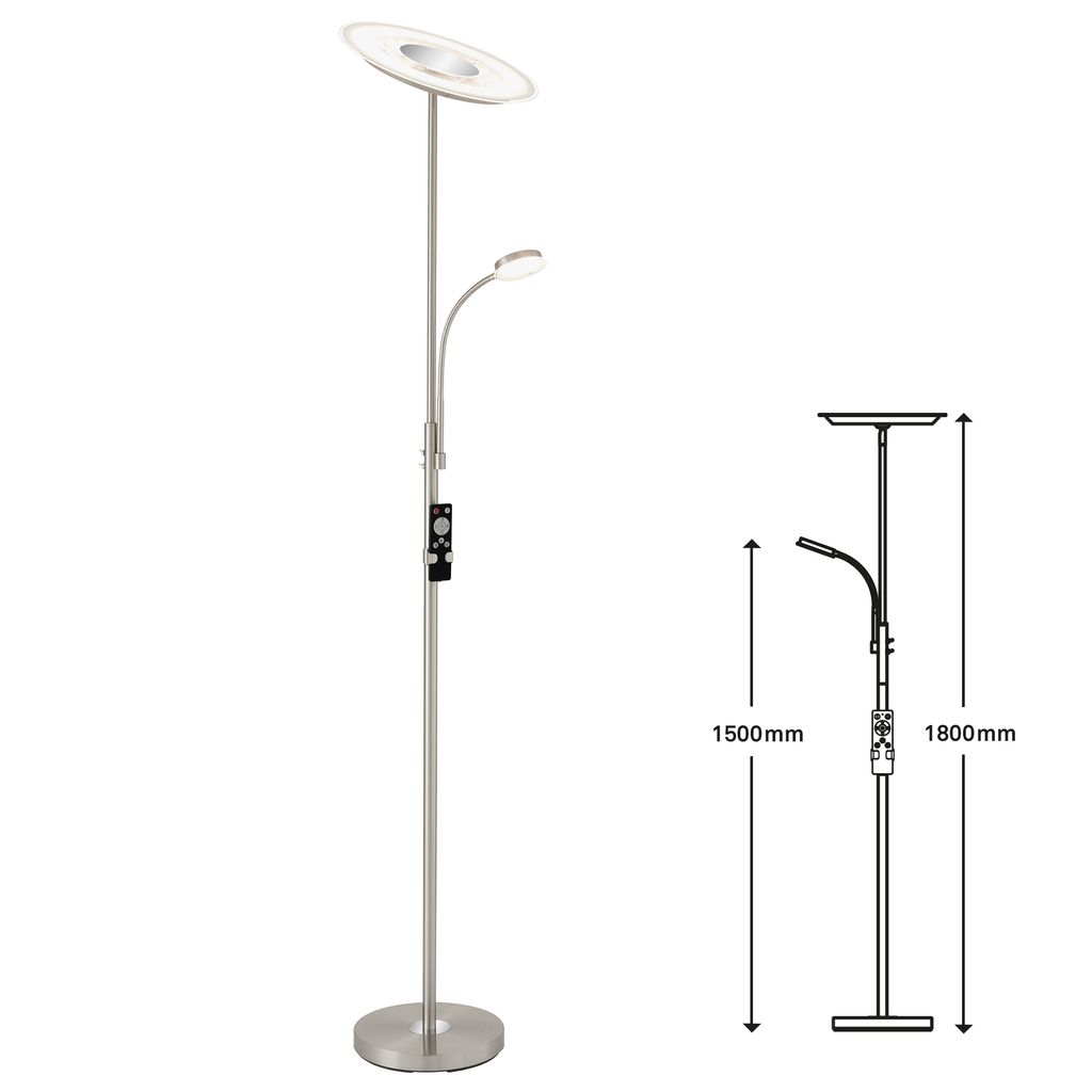 LED Fluter mit Lesearm, Nachtlicht, Timer, Schalter, Dimmbar