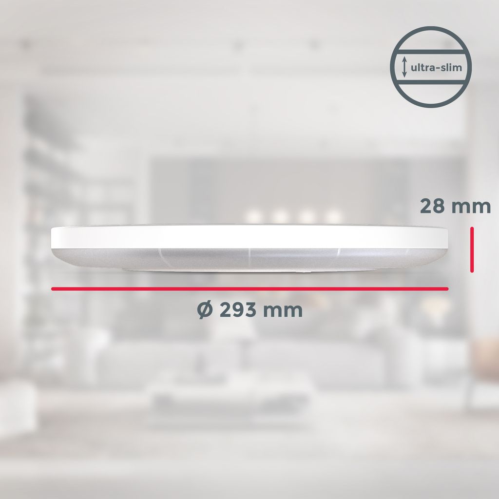 LED Panel Ø29,3 cm - 18W, 2400lm, dimmbar, flach, backlight, neutralweiß, weiß