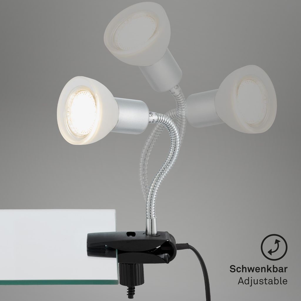 Flexible Klemmleuchte 34 cm 1xGU10 3W 250lm titan-weiß
