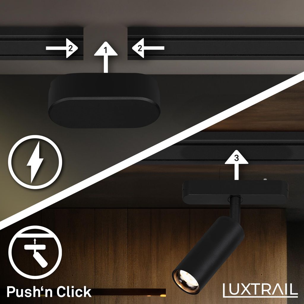 Briloner Luxtrail Schienensystem, 8x LED Spots, U-, Z-Form, Schwarz