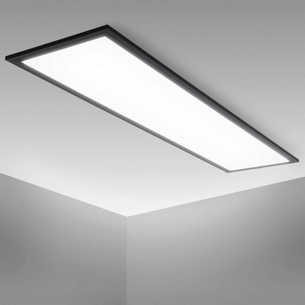 LED Panel 100x25 cm - 22W, 2300lm, flach, neutralweiß, schwarz
