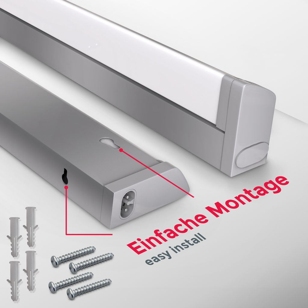 LED Unterbauleuchte - 8,5W, 1000lm, LED, Schalter, Stecker, neutralweiß, weiß