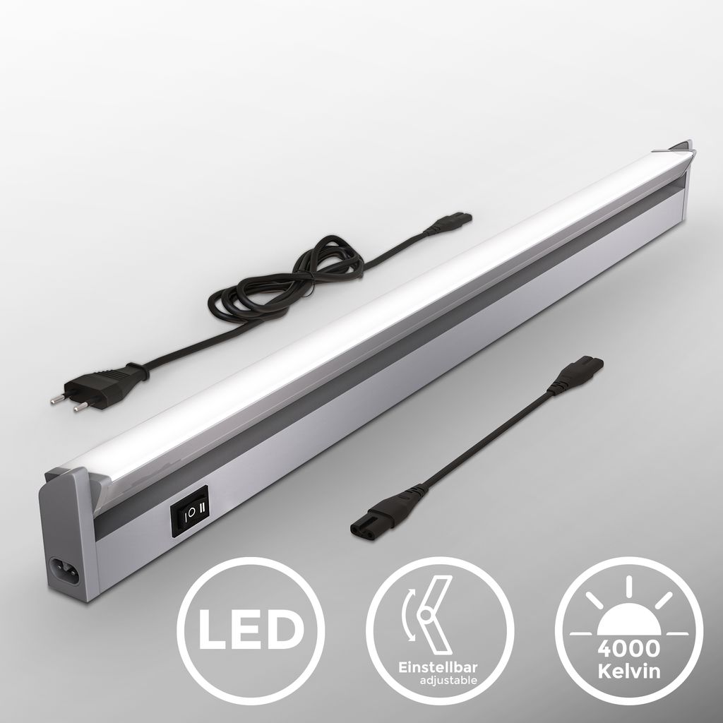 LED Unterbauleuchte - 8,5W, 1000lm, LED, Schalter, Stecker, neutralweiß, weiß