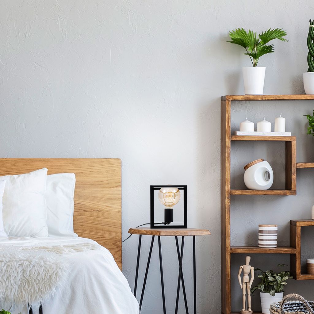 Tischleuchte 1-flammig Black Steel 40W Kabelschalter Schwarz Briloner 9