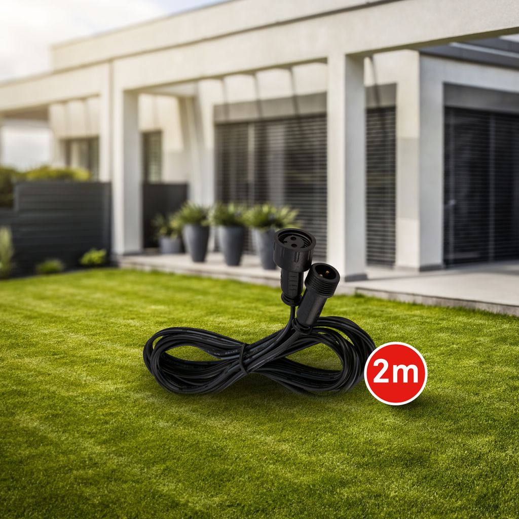 Connect to Shine Extension Cable Extension 2m - 12V, IP67, Black