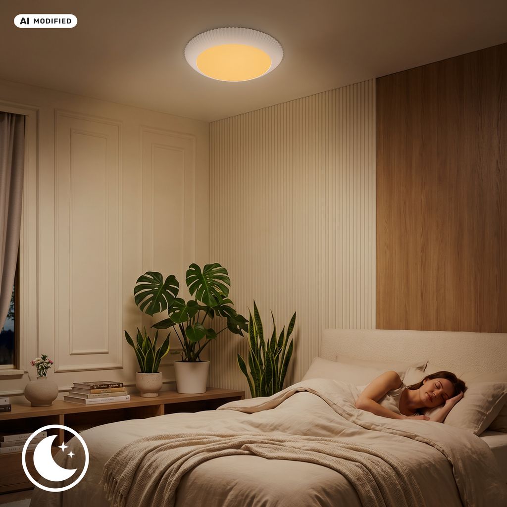 Solea Deckenlampe Ø46 cm - 18W, 2800lm, LED, Dimmbar, Fernbedienung, CCT, Beige