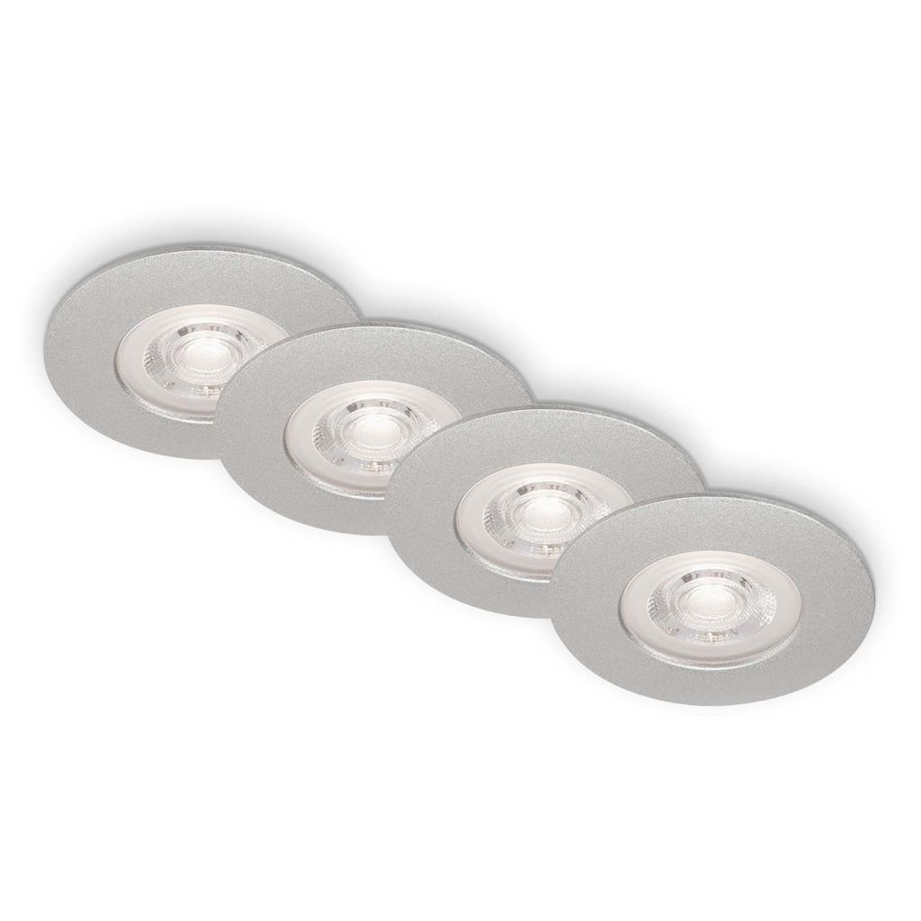LED Einbauleuchten, Ø9 cm, 4x LED, 4,9 W, 480 lm, chrom-matt