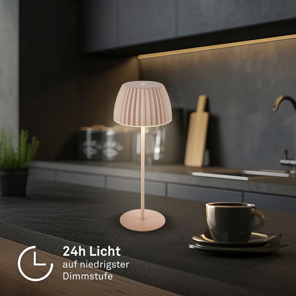 Riffle Rechargeable Table Lamp 36,5 cm - 2W, 200lm, Cordless, LED, Dimmable, Touch, German Design Award Winner 2025, Beige