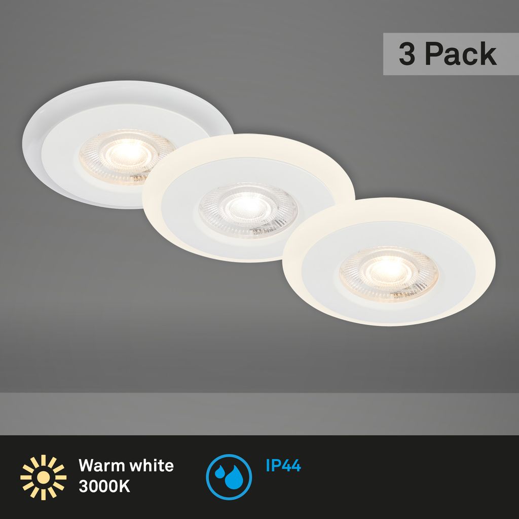 LED Einbauleuchten-Set, Ø8,4 cm, 3x LED, 5 W, 460 lm, weiß