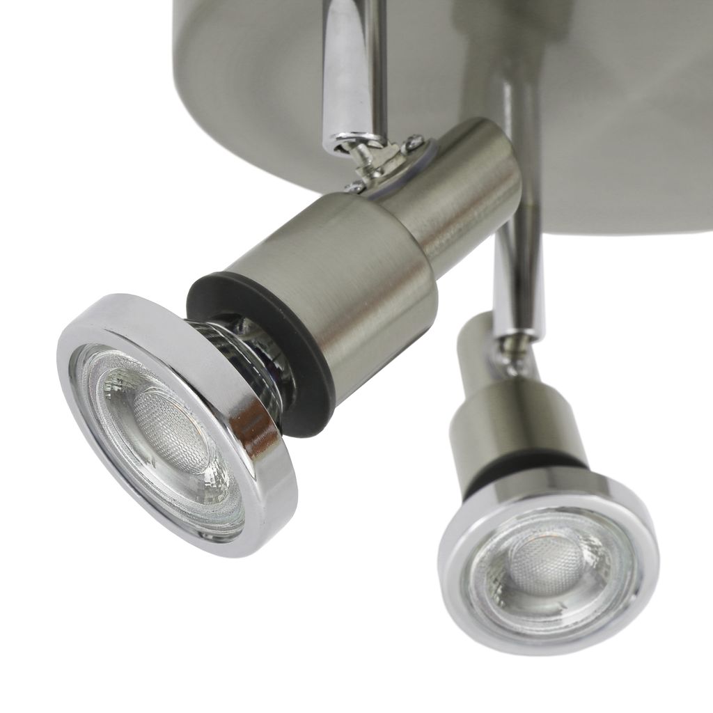 B.K.Licht LED Bathroom Ceiling Light, IP44 Splash Water Proof, 5W LED GU10 Bulbs Included, Warm White 3000K, rotatable and swiveling Spots, Modern Ceiling Light Fitting, Ø 8,2 in, 230V